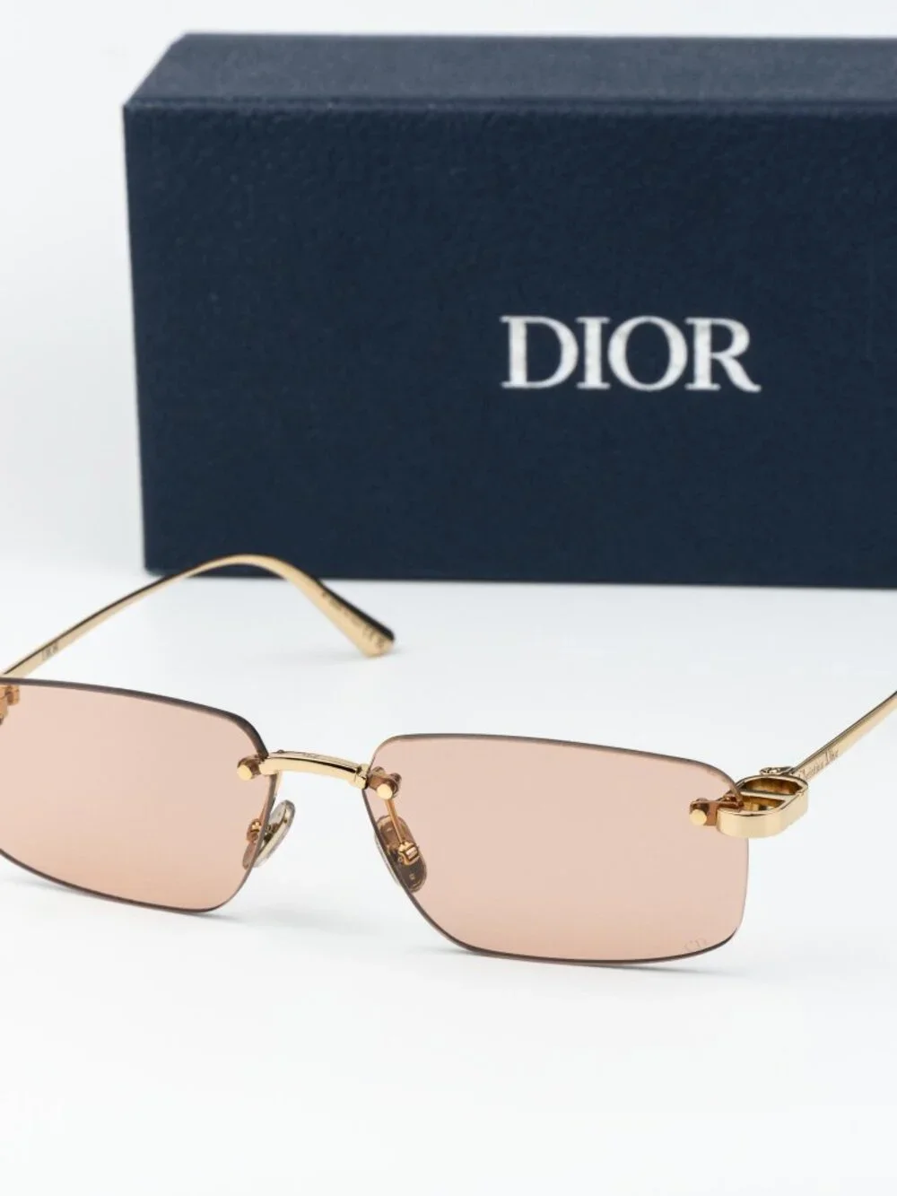 Dior Men Sunglasses Gold Rose Rectangle CDIOR S4U B0L0 NEW AUTHENTIC